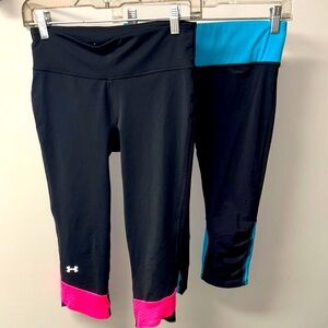 Under Armour Black and Pink Capri Leggings